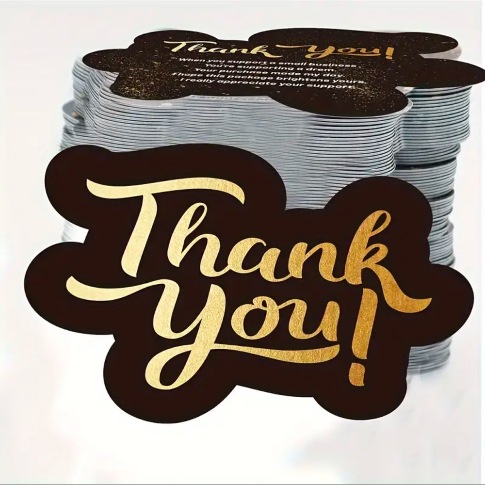50 piece Black and Gold Thank You Cards NEW